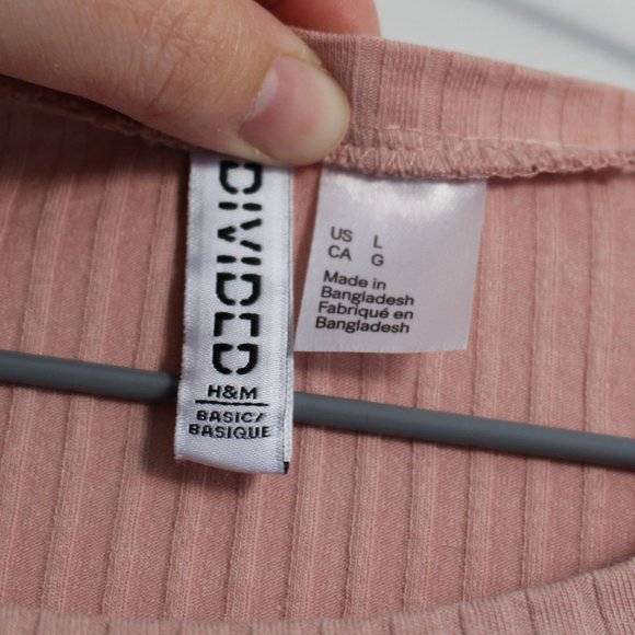 H&M Pale Pink Ribbed Tshirt Dress - Picture 10 of 11